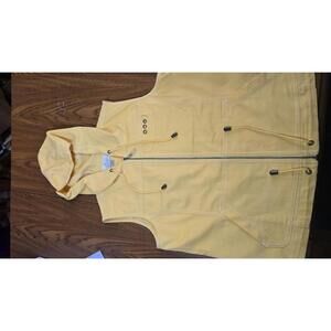 Christopher & Banks Yellow Sleeveless Hoodie Vest Medium